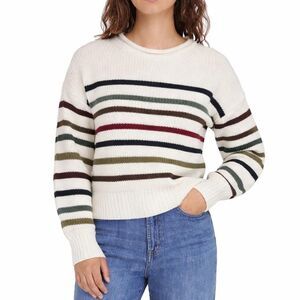 GAP Women's M Striped Pullover Sweater White Cotton H1043